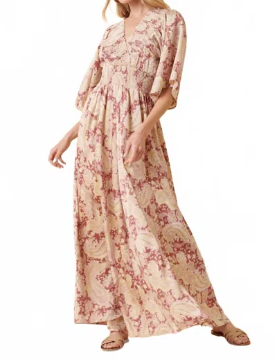 Mittoshop Belah Paisley Print Maxi Dress In Mauve In Multi