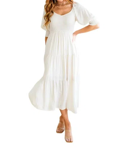 Mittoshop Bellisima Tiered Midi Dress In Off-white