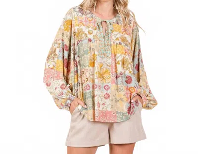 Mittoshop Boho Patchwork Long Sleeve Blouse In Multi