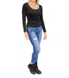Mittoshop Can You Believe It Basic Top In Black In Black
