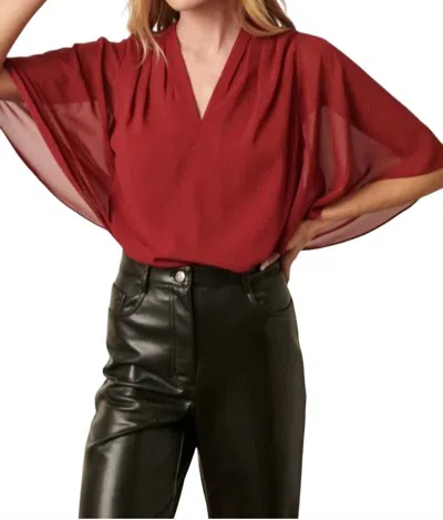 Mittoshop Cassie Blouse In Burgundy In White