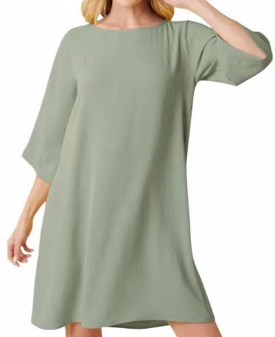Mittoshop Charli Crew Neck Mini Dress In Sage In Green
