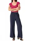 Mittoshop Charli Wide Leg Pants In Navy In Blue