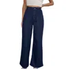 Mittoshop Chelsea Wide Leg High Waist Pants In Denim In Multi