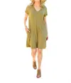 Mittoshop Counting On You T-shirt Dress In Olive In Green