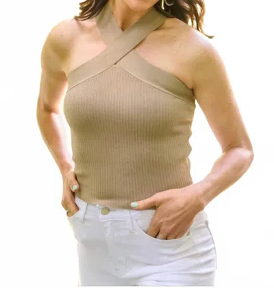 Mittoshop Crossways Halter Top In Beige In Nude