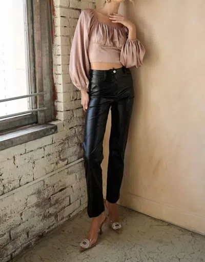 Mittoshop Faux Leather Pants In Black