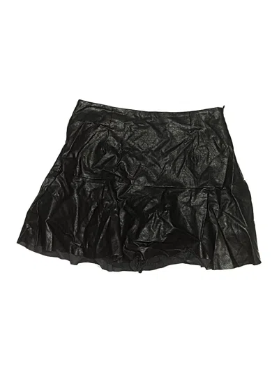 Pre-owned Mittoshop Faux Leather Skirt In Black