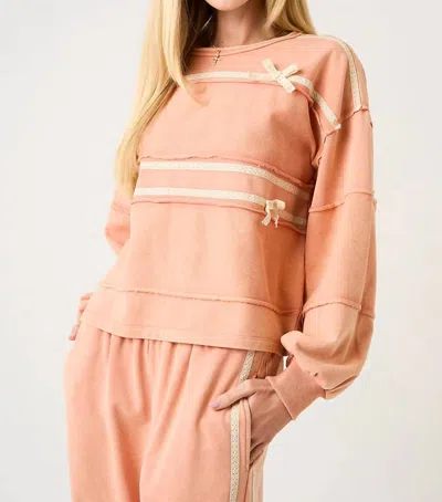 Mittoshop Feeling Long Sleeve Top In Peach In Multi
