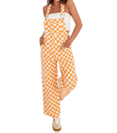 Mittoshop First String Check Overalls In Orange