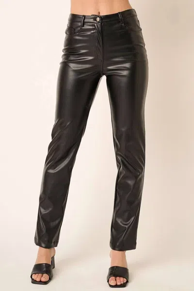 Mittoshop High Waisted Leather Pants In Black