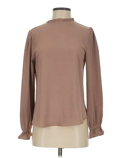 Pre-owned Mittoshop Long Sleeve Blouse In Brown