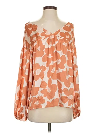 Pre-owned Mittoshop Long Sleeve Blouse In Orange