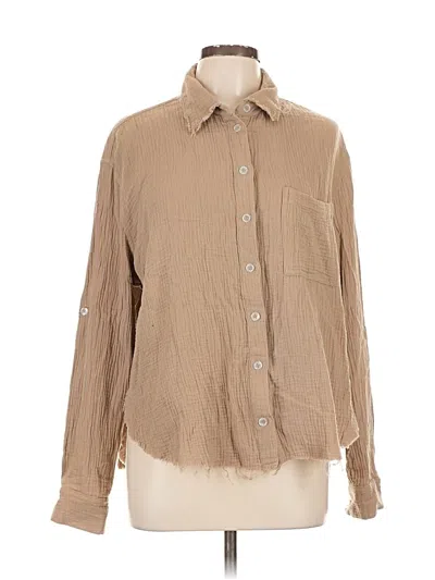 Pre-owned Mittoshop Long Sleeve Button Down Shirt In Brown