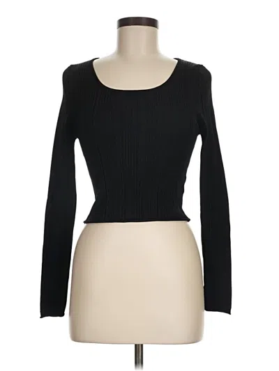 Pre-owned Mittoshop Long Sleeve Top Black Square Neckline Tops