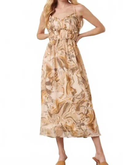Mittoshop Marble Swirl Maxi Dress In Olive Taupe In Multi