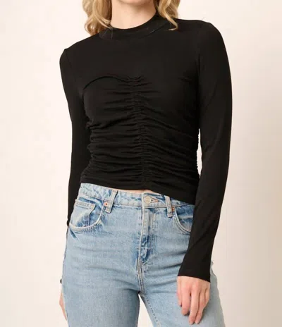 Mittoshop Mock Neck Top In Black