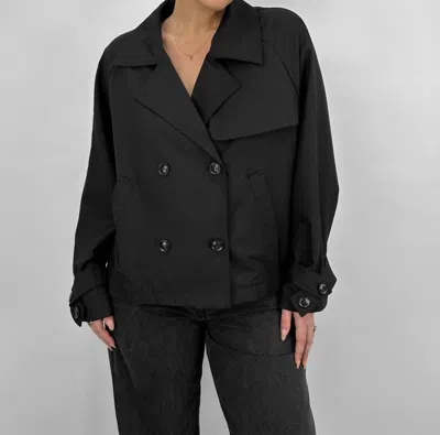 Mittoshop Monochrome Cropped Trench Coat In Black