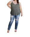Mittoshop Never Not Loving V-neck Cami In Gray Green In Multi