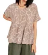 Mittoshop Petals V-neck Top In Mocha In Brown