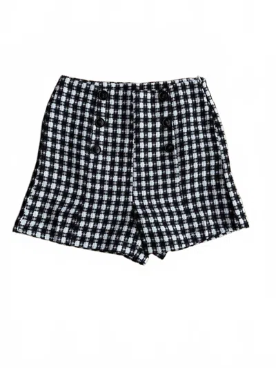 Mittoshop Plaid Button Detail Shorts In Black/white