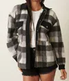 Mittoshop Plaid Sherpa Shacket In Black/grey In Black