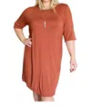 Mittoshop Right Time T-shirt Dress In Rust In Multi