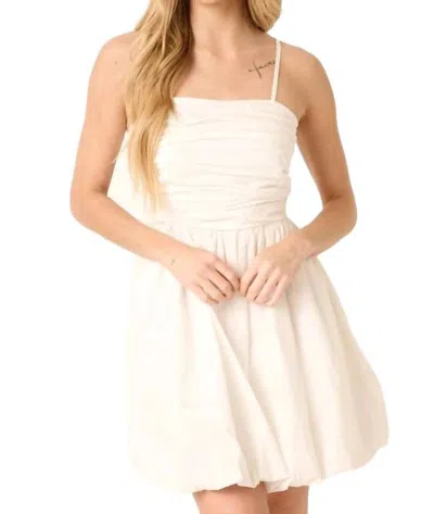 Mittoshop Ruching Detail Bubble Hem Mini Dress In White