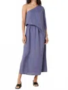 Mittoshop Satin One Shoulder Midi Dress In Violet In Purple