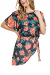 Mittoshop Short Sleeve Floral Top In Black In Multi