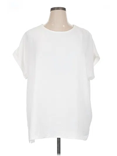 Pre-owned Mittoshop Short Sleeve Top White Crew Neck Tops
