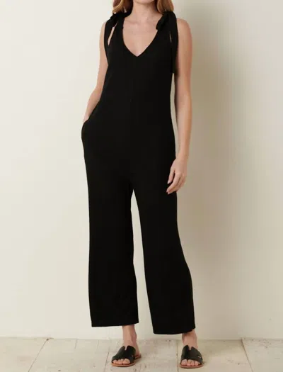 Mittoshop So Selfless Slub Ribbed Knit Jumpsuit In Black