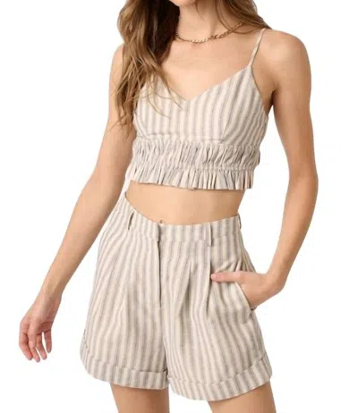 Mittoshop Striped Print Cropped Tank Top And Shorts Set In Navy In Blue