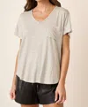 Mittoshop Striped V-neck Short Sleeve T-shirt In Ivory/black In Multi