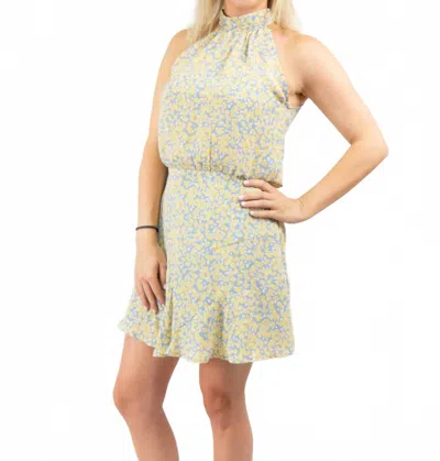 Mittoshop Sunday Funday Floral Halter Dress In Yellow Multi In Green