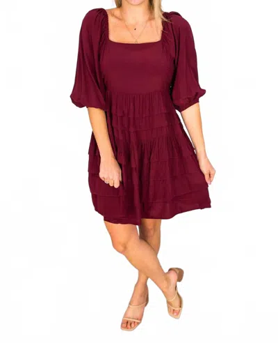 Mittoshop Sweep Me Away Dress In Wine In Burgundy