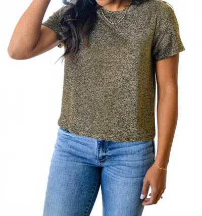 Mittoshop Sweetly Twinkle Short Sleeve Knit Top In Black In Gray