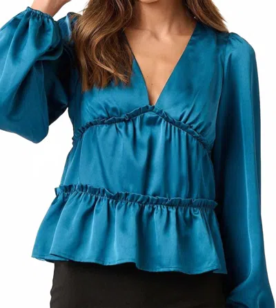 Mittoshop Teal Tier Blouse In Blue