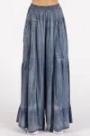 Mittoshop Tencel Wide Leg Pants In Washed Chambray In Blue