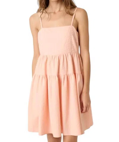 Mittoshop Texture Babydoll Tank Dress In Peach Coral In Multi
