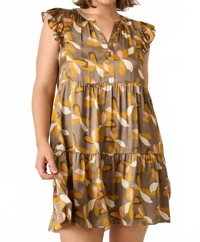 Mittoshop Tiered Mini Dress In Flower Print In Multi