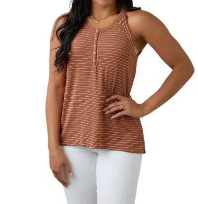 Mittoshop Tip Me Off Striped Tank In Brown