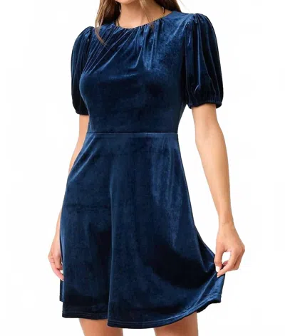 Mittoshop Velvet Mini Dress In Midnight In Blue