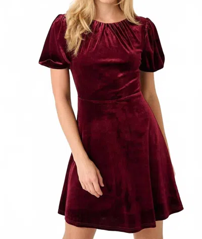 Mittoshop Velvet Mini Dress In Wine In Burgundy