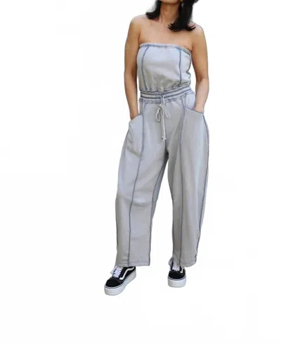 Mittoshop Women's Barrel Leg Jumpsuit In Blueberry Latte In Multi