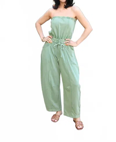 Mittoshop Women's Barrel Leg Jumpsuit In Pistachio Latte In Green