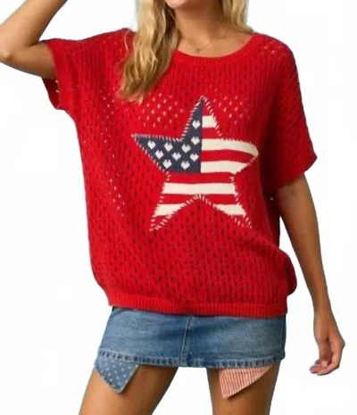 Mittoshop Women's Crochet Top In Red