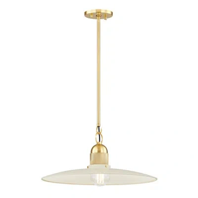 Mitzi 1 - Light Aged Brass Pendant In Soft Cream