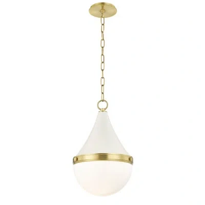 Mitzi 1 - Light Aged Brass Single Pendant In Soft Cream