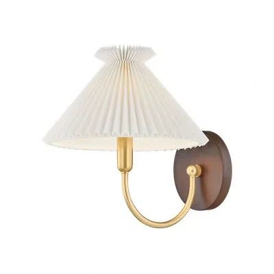 Mitzi Acacia 10.5 Inch Wide 1 Light Wall Sconce In Aged Brass